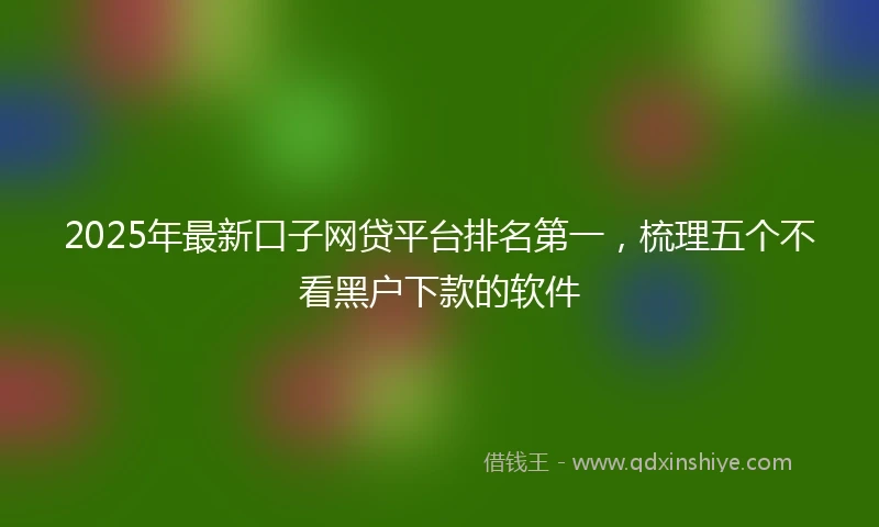 2025年最新口子网贷平台排名第一，梳理五个不看黑户下款的软件