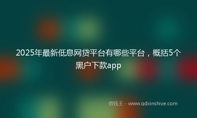 2025年最新低息网贷平台有哪些平台，概括5个黑户下款app