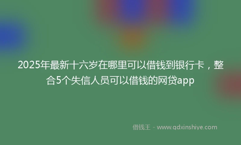 2025年最新十六岁在哪里可以借钱到银行卡，整合5个失信人员可以借钱的网贷app