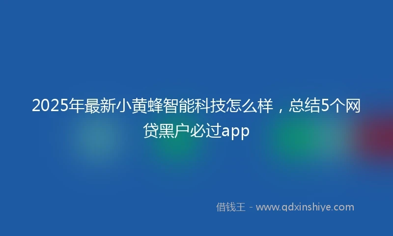 2025年最新小黄蜂智能科技怎么样，总结5个网贷黑户必过app