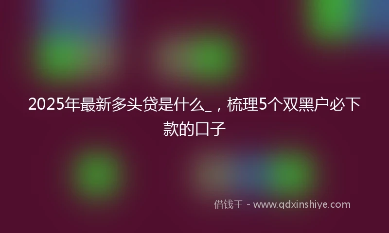 2025年最新多头贷是什么_，梳理5个双黑户必下款的口子