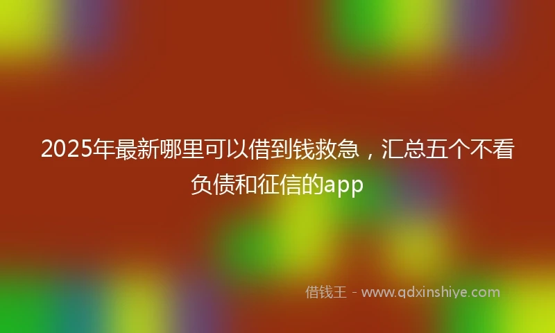2025年最新哪里可以借到钱救急，汇总五个不看负债和征信的app