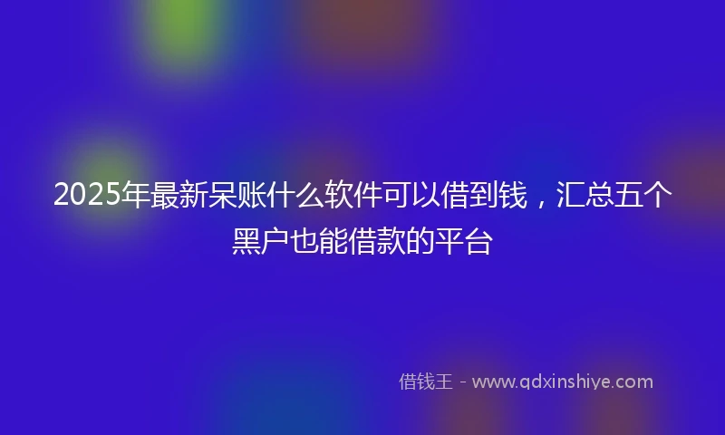 2025年最新呆账什么软件可以借到钱，汇总五个黑户也能借款的平台