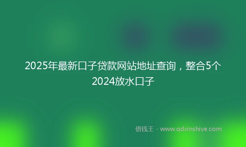 2025年最新口子贷款网站地址查询，整合5个2024放水口子