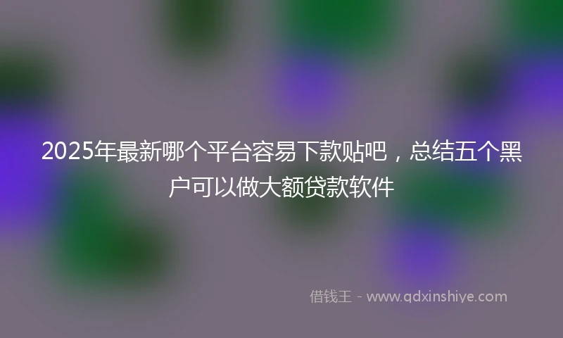 2025年最新哪个平台容易下款贴吧，总结五个黑户可以做大额贷款软件