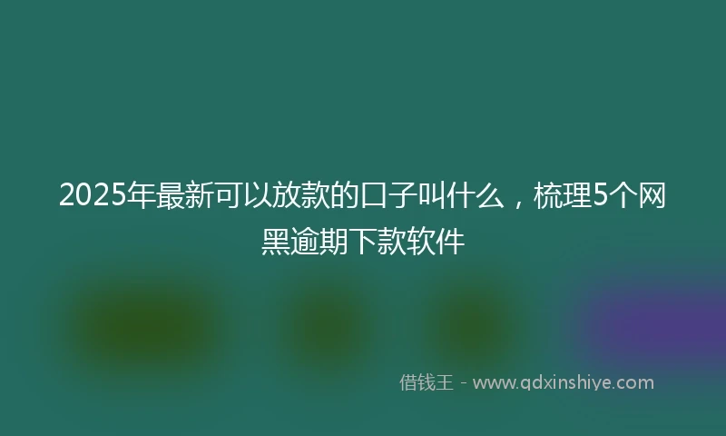 2025年最新可以放款的口子叫什么，梳理5个网黑逾期下款软件