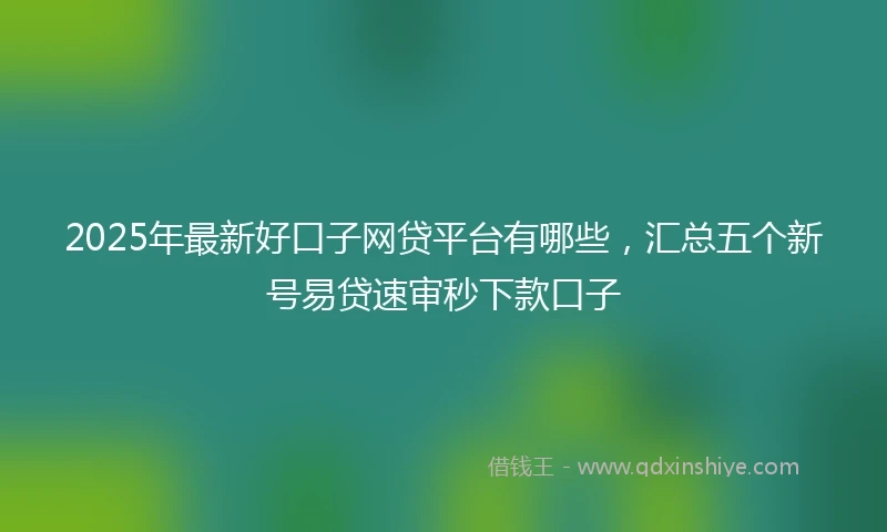 2025年最新好口子网贷平台有哪些，汇总五个新号易贷速审秒下款口子