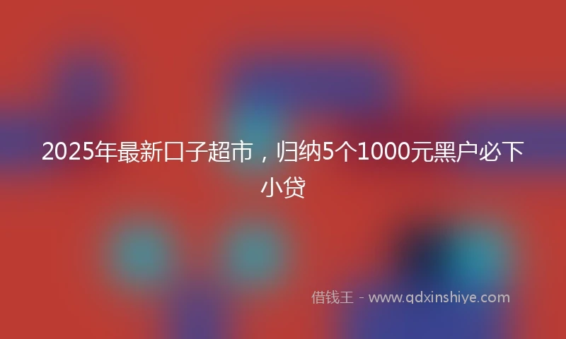 2025年最新口子超市，归纳5个1000元黑户必下小贷