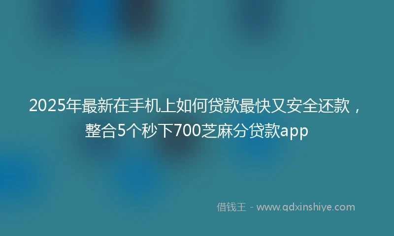 2025年最新在手机上如何贷款最快又安全还款，整合5个秒下700芝麻分贷款app