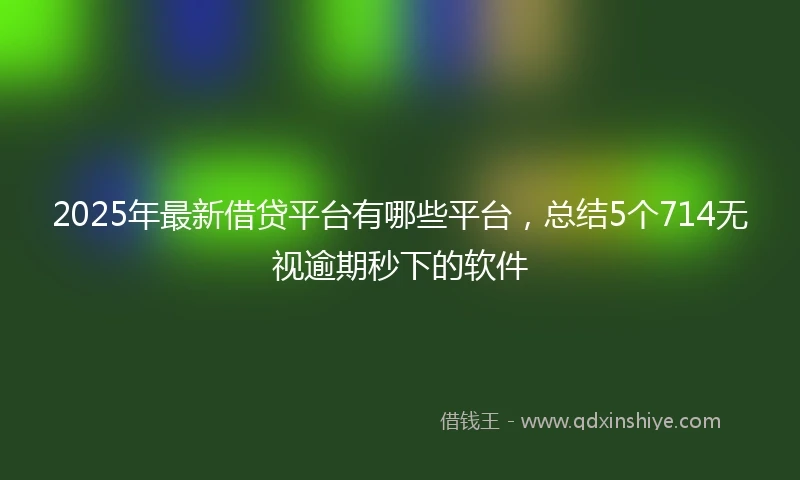 2025年最新借贷平台有哪些平台，总结5个714无视逾期秒下的软件