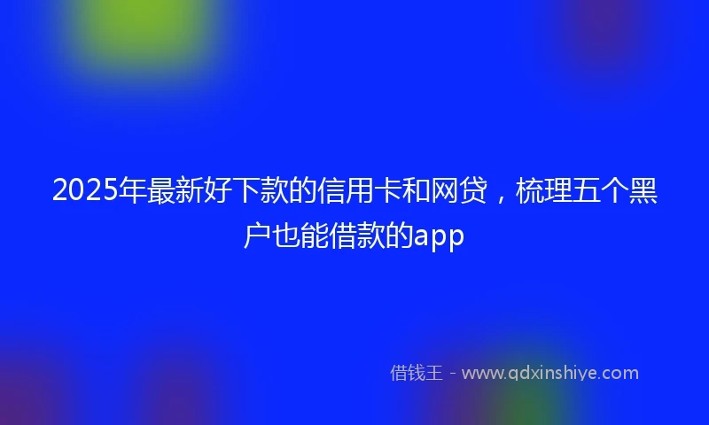 2025年最新好下款的信用卡和网贷，梳理五个黑户也能借款的app