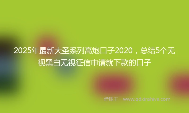 2025年最新大圣系列高炮口子2020，总结5个无视黑白无视征信申请就下款的口子