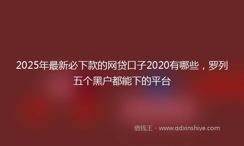 2025年最新必下款的网贷口子2020有哪些，罗列五个黑户都能下的平台