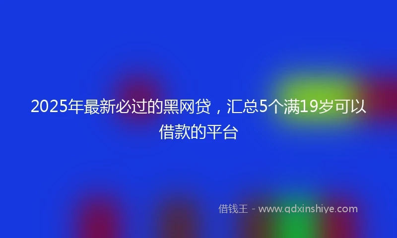 2025年最新必过的黑网贷，汇总5个满19岁可以借款的平台