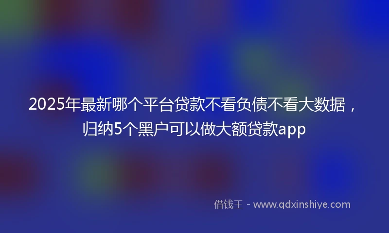 2025年最新哪个平台贷款不看负债不看大数据，归纳5个黑户可以做大额贷款app
