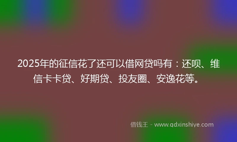 2025年的征信花了还可以借网贷吗有：还呗、维信卡卡贷、好期贷、投友圈、安逸花等。