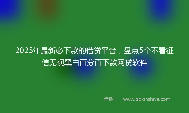 2025年最新必下款的借贷平台，盘点5个不看征信无视黑白百分百下款网贷软件