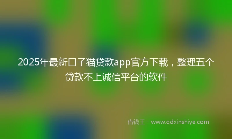 2025年最新口子猫贷款app官方下载，整理五个贷款不上诚信平台的软件