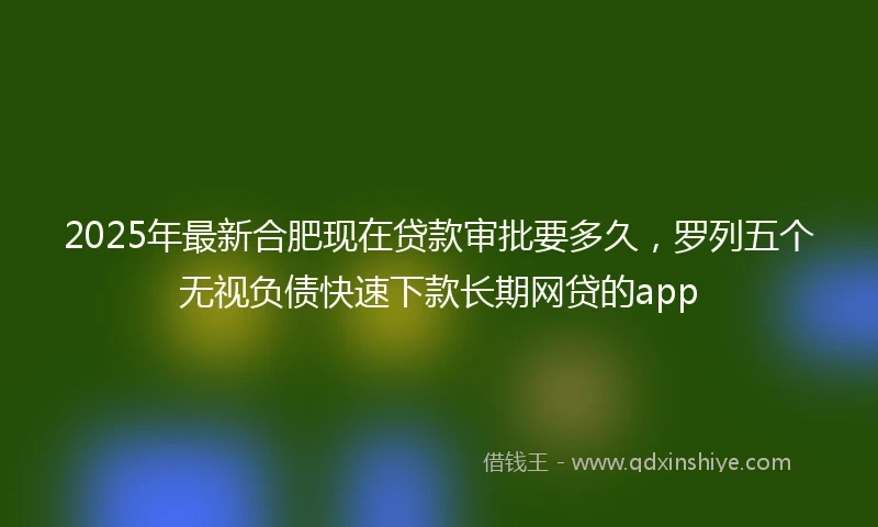 2025年最新合肥现在贷款审批要多久，罗列五个无视负债快速下款长期网贷的app