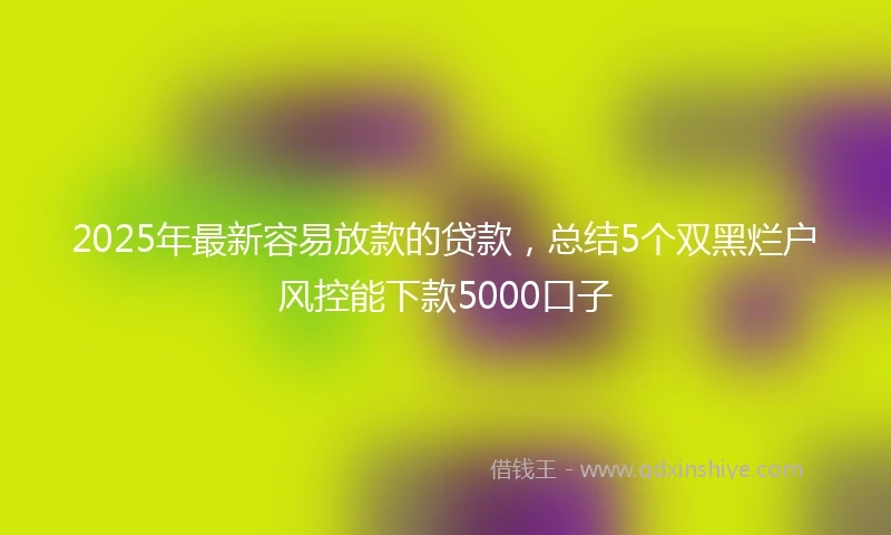 2025年最新容易放款的贷款，总结5个双黑烂户风控能下款5000口子