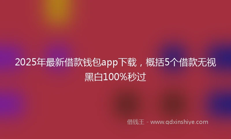 2025年最新借款钱包app下载，概括5个借款无视黑白100%秒过