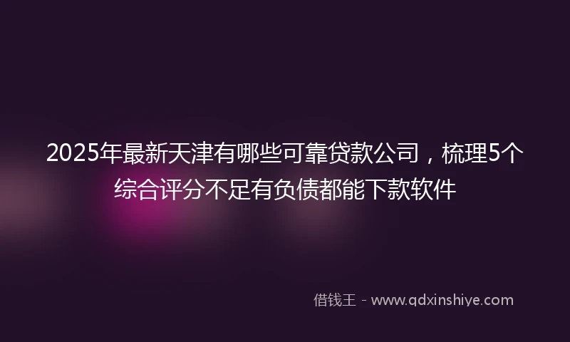 2025年最新天津有哪些可靠贷款公司，梳理5个综合评分不足有负债都能下款软件
