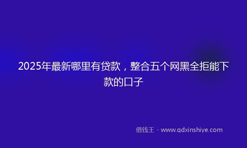 2025年最新哪里有贷款，整合五个网黑全拒能下款的口子