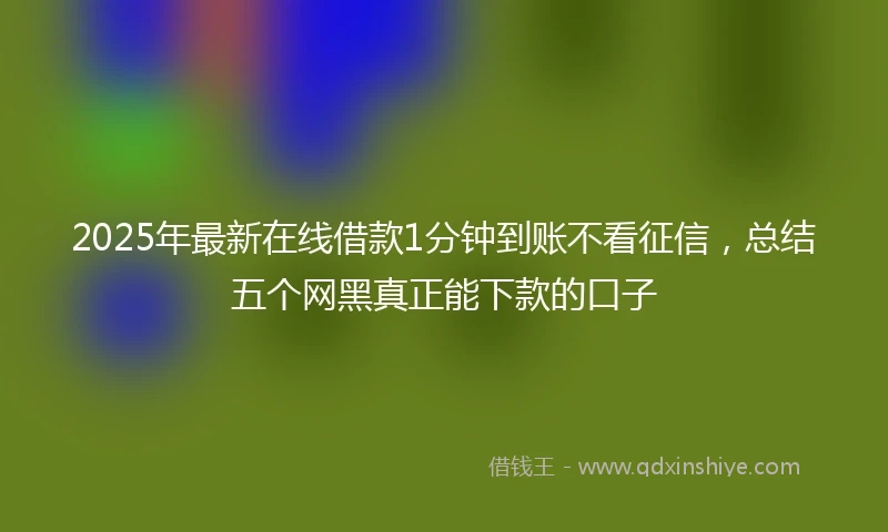 2025年最新在线借款1分钟到账不看征信，总结五个网黑真正能下款的口子