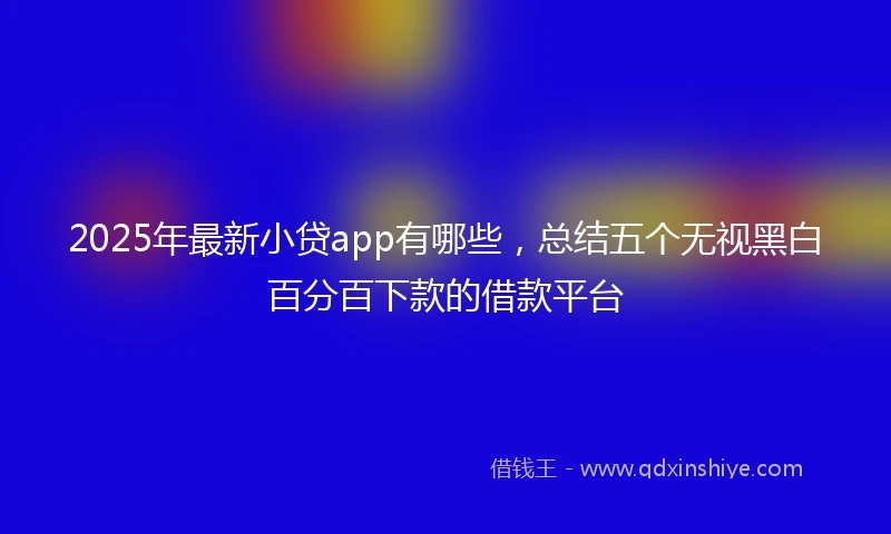 2025年最新小贷app有哪些，总结五个无视黑白百分百下款的借款平台