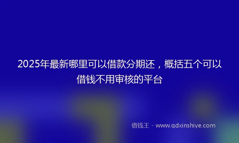 2025年最新哪里可以借款分期还，概括五个可以借钱不用审核的平台