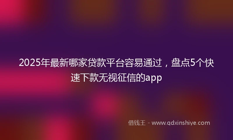 2025年最新哪家贷款平台容易通过，盘点5个快速下款无视征信的app
