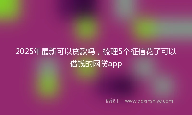 2025年最新可以贷款吗，梳理5个征信花了可以借钱的网贷app
