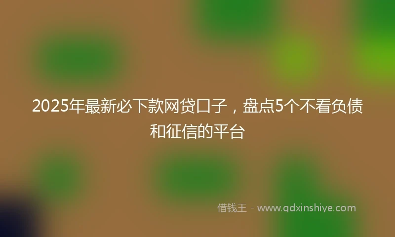 2025年最新必下款网贷口子，盘点5个不看负债和征信的平台