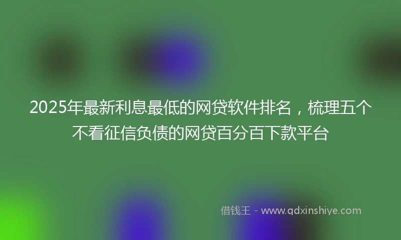 2025年最新利息最低的网贷软件排名，梳理五个不看征信负债的网贷百分百下款平台