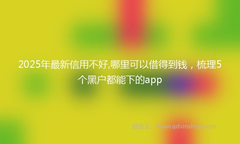 2025年最新信用不好,哪里可以借得到钱，梳理5个黑户都能下的app