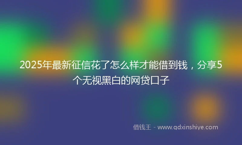 2025年最新征信花了怎么样才能借到钱，分享5个无视黑白的网贷口子