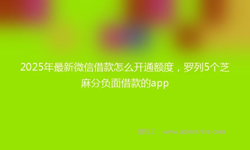 2025年最新微信借款怎么开通额度，罗列5个芝麻分负面借款的app
