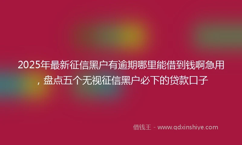 2025年最新征信黑户有逾期哪里能借到钱啊急用，盘点五个无视征信黑户必下的贷款口子