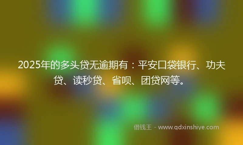 2025年的多头贷无逾期有：平安口袋银行、功夫贷、读秒贷、省呗、团贷网等。