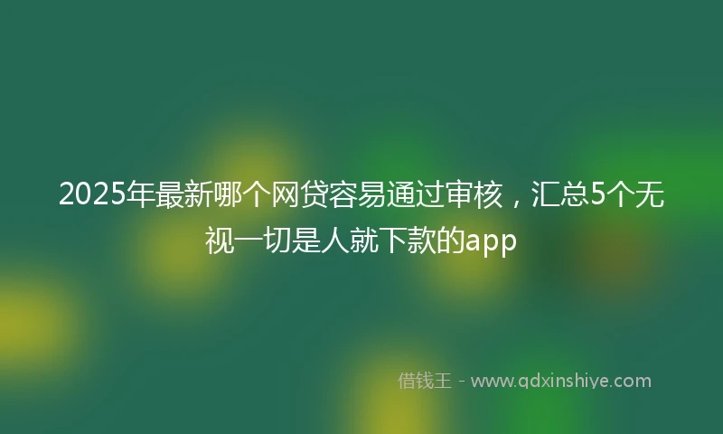 2025年最新哪个网贷容易通过审核，汇总5个无视一切是人就下款的app