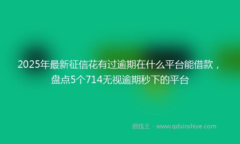 2025年最新征信花有过逾期在什么平台能借款，盘点5个714无视逾期秒下的平台
