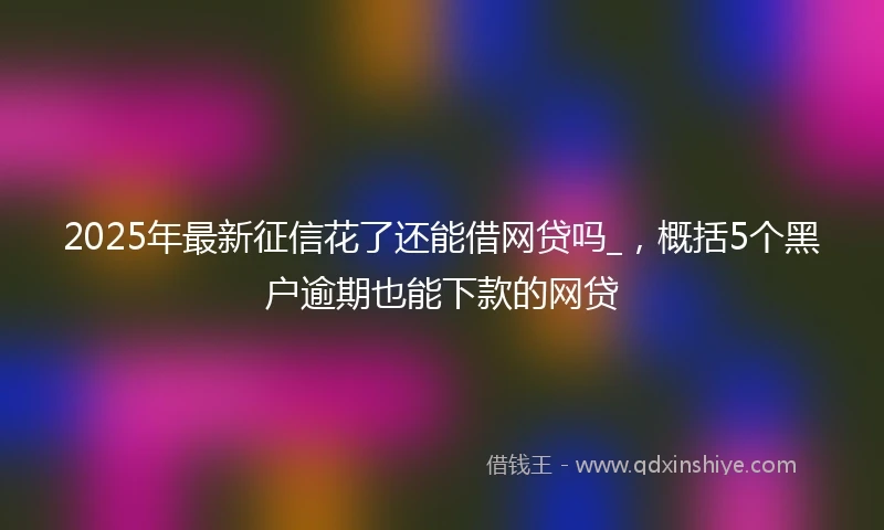 2025年最新征信花了还能借网贷吗_，概括5个黑户逾期也能下款的网贷