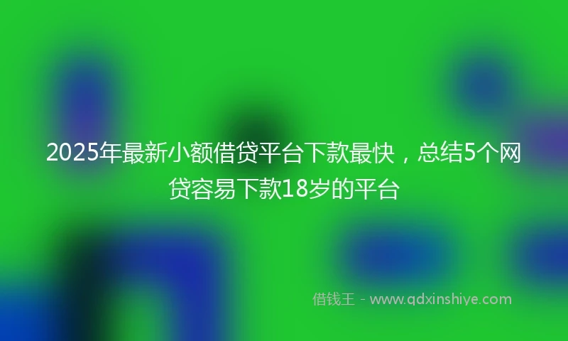 2025年最新小额借贷平台下款最快，总结5个网贷容易下款18岁的平台