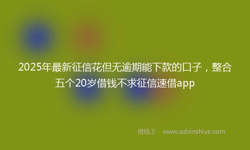2025年最新征信花但无逾期能下款的口子，整合五个20岁借钱不求征信速借app