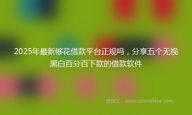 2025年最新够花借款平台正规吗，分享五个无视黑白百分百下款的借款软件