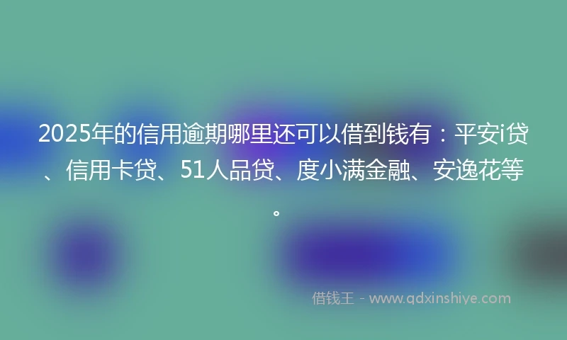 2025年的信用逾期哪里还可以借到钱有：平安i贷、信用卡贷、51人品贷、度小满金融、安逸花等。