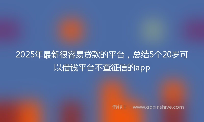 2025年最新很容易贷款的平台，总结5个20岁可以借钱平台不查征信的app