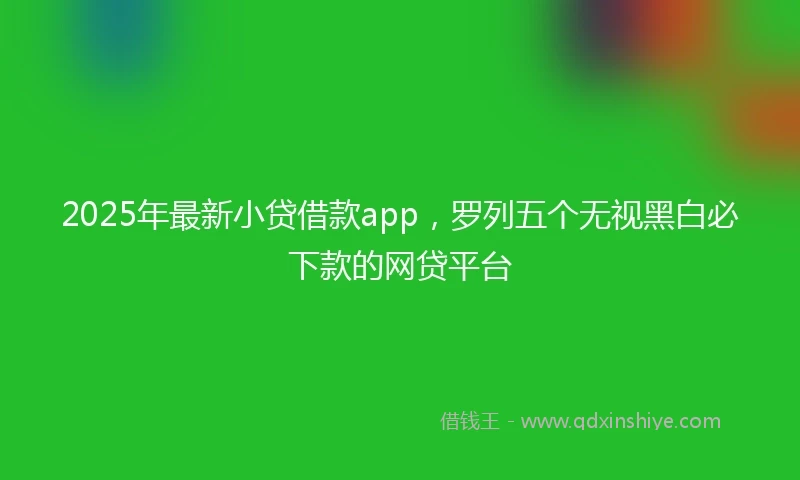 2025年最新小贷借款app，罗列五个无视黑白必下款的网贷平台