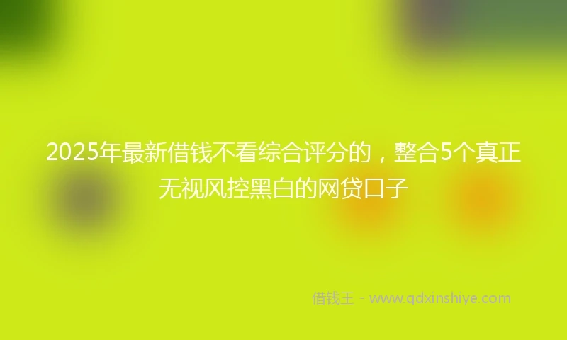 2025年最新借钱不看综合评分的，整合5个真正无视风控黑白的网贷口子