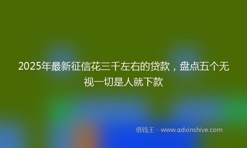 2025年最新征信花三千左右的贷款，盘点五个无视一切是人就下款